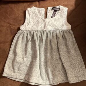 Bloomies girls  Girls Soft-Spun Dress Gray White Size White and Gray Baby Dress